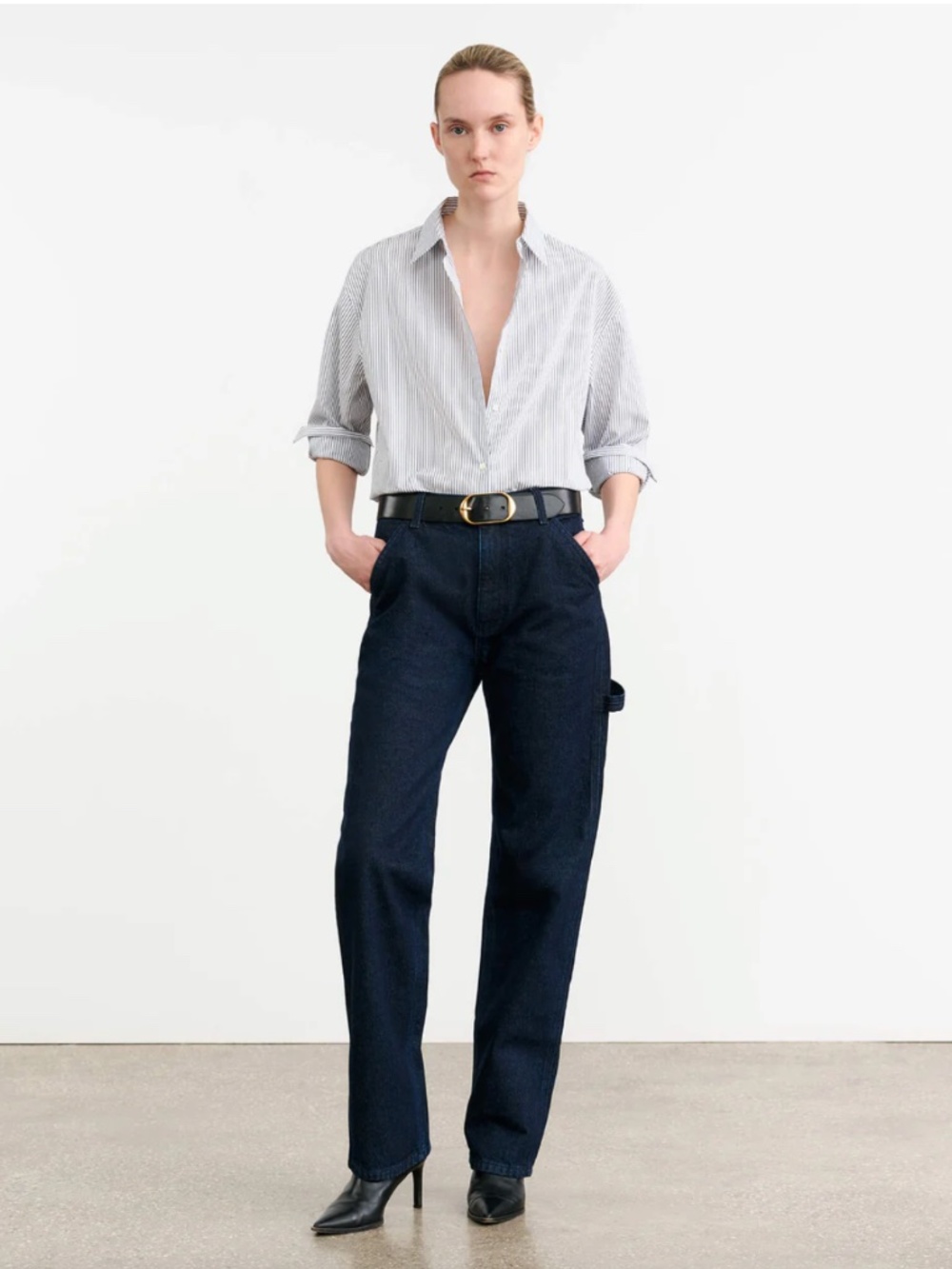 Nili Lotan Calvin Carpenter Jeans, Dark Blue Denim, size 30, NWT